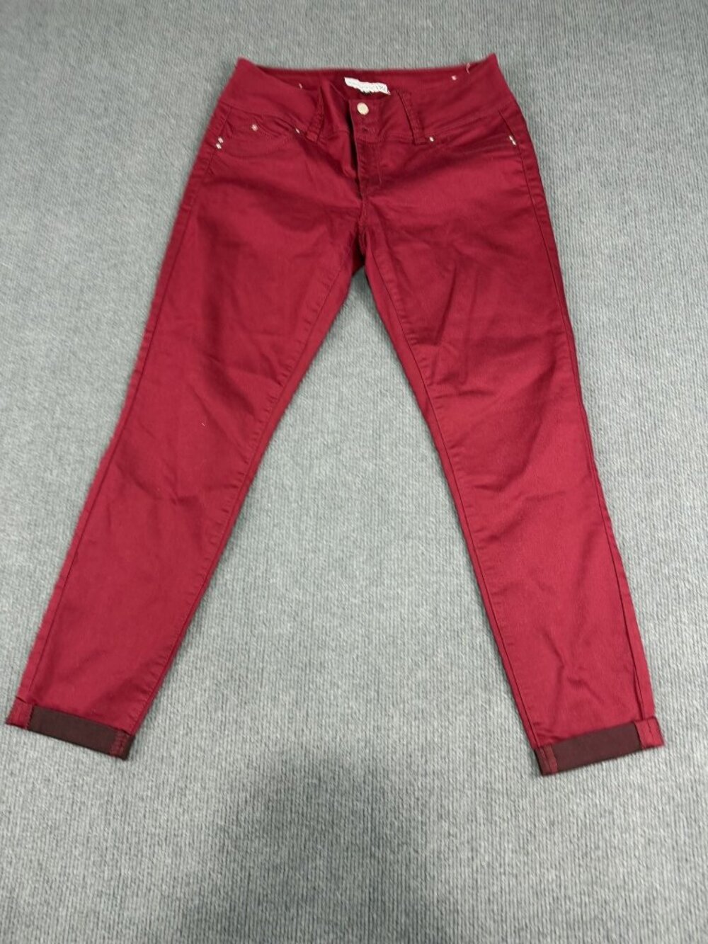 YMI WannaBettaButt Womens Red Mid-Rise Skinny Jeans 11